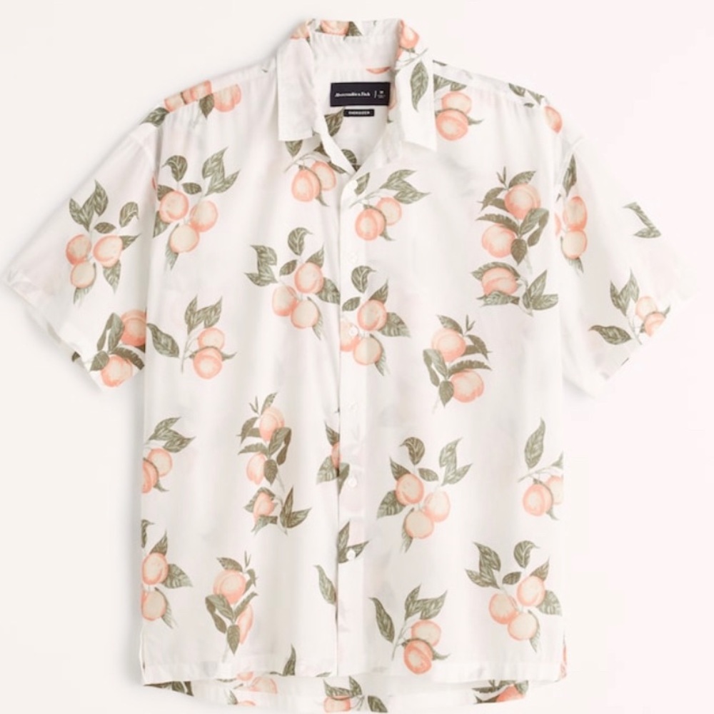 Abercrombie and Fitch Peach Floral Button Down